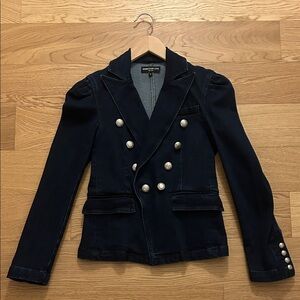 Generation Love Double-Breasted Navy Blazer with Decorative Buttons